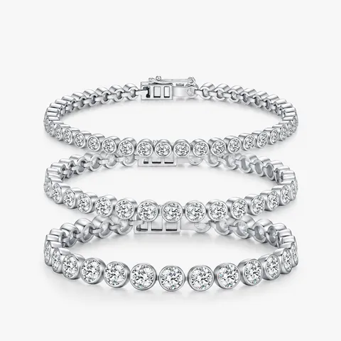 Luxury S925 Sterling Silver Moissanite Tennis Bracelet D Color VVS1 Bubble Bracelet For Women Fine Jewelry With GRA Certificate