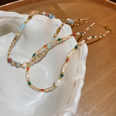 Collana Di Perline Fatta A Mano Con Künstliche Perle Finte Perline Colorate Stile Bohémien Catena A Clavicola Gioielli Da Vacanza Per Donne
