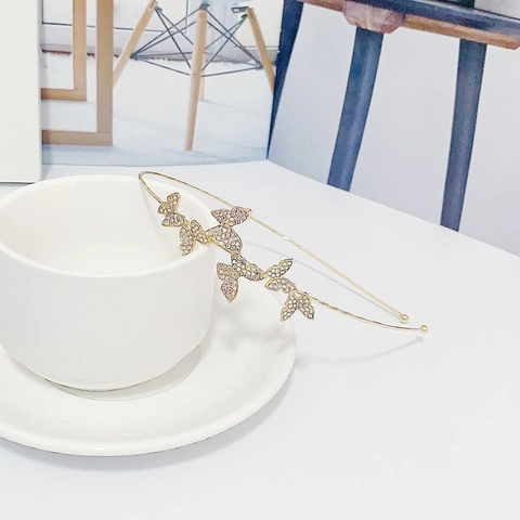 Diadema De Mariposa De Aleación De Diamantes De Imitación Elegante Accesorio Cabello Moda Mujeres Cristal Tocado Novia
