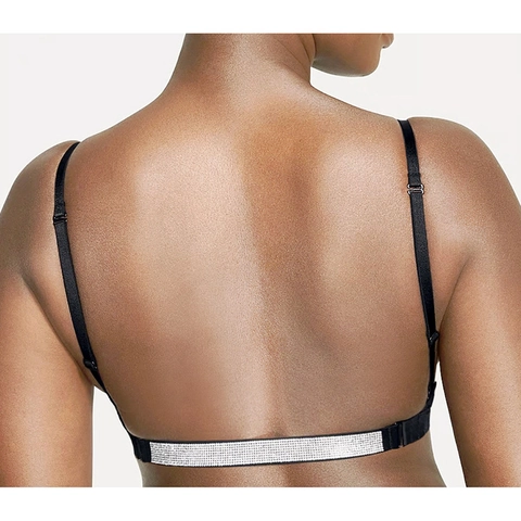 Sujetador Push Up Sexy Para Mujer Sin Costuras Con Espalda Descubierta Y Tirantes De Strass Brillantes