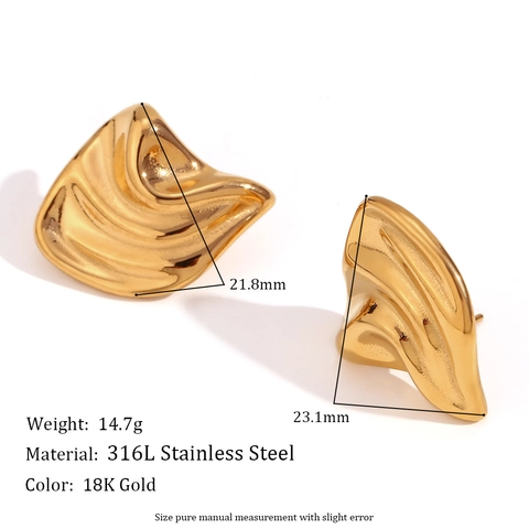 Orecchini A Lobo Geometrici Irregolari Placcati Oro 18K Acciaio Inossidabile 316L Gioielli Moderni Per Donna