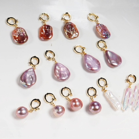Baroque Freshwater Pearl Necklace Pendant With Gold Filled Copper Universal Connector Versatile Jewelry For Women