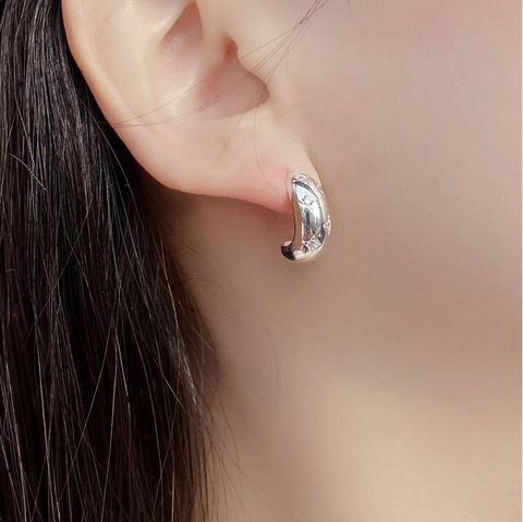 Orecchini a Bottone Stella a Otto Punte in Argento Sterling 925 Lucidi Intarsiati con Strass Orecchini a Stella a Forma di C Gioielli Stile Hepburn per Donna