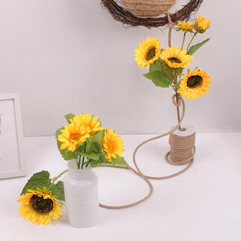 Kunstmatige Zonnebloem Simulatie Satijn Plastic Steel Huis Kantoor Decoratie Pastoraal Levendig Decor Fotografie Ornament