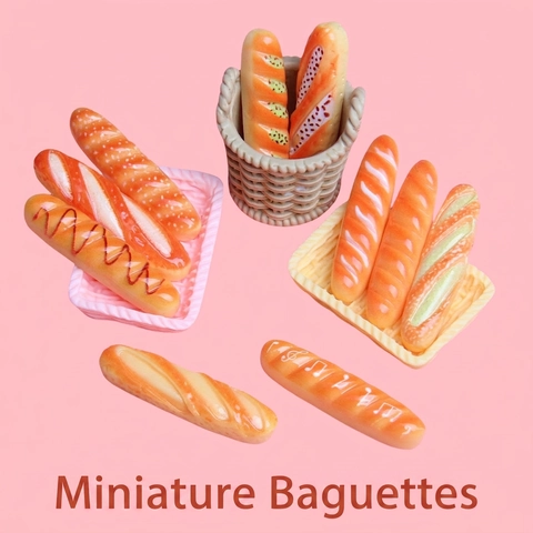 Ciondoli In Resina A Forma Di Baguette Miniatura Per Fai Da Te Decorazione Casa Delle Bambole Ornamenti Cibo Giocattolo