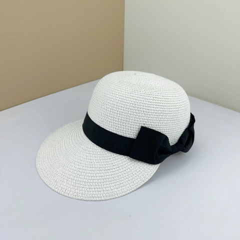 Women Paper Straw Sun Hat Woven Wide Brim Ribbon Bow Decoration Summer Beach Elegant UV Protection Breathable Adjustable