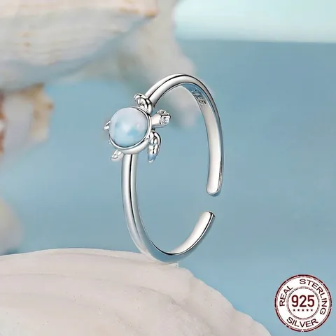 925 Sterling Silver Ocean Life Jewelry For Women Sea Turtle Starfish Conch Pendant Necklace Rhinestone Stud Earrings Bracelet Ring Marine Style Gift