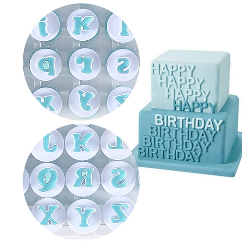 Alphabet Zahlen Ausstechformen Kunststoff Federkolben Fondant Kuchen Dekoration Stempel Backwerkzeuge DIY Form