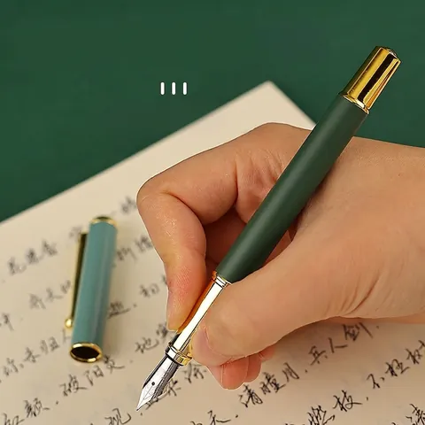 Metal Fountain Pen Morandi Color Business Executive Writing Fine Nib Calligraphy Student Gift Stationery Office Elegant