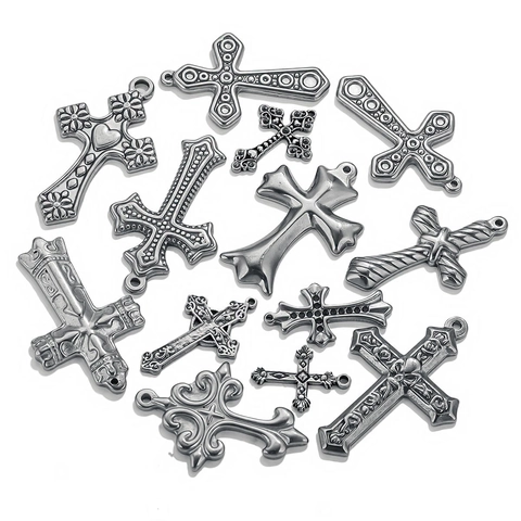 Pendenti A Croce Charms Acciaio Inossidabile Vintage Gotico Religioso Per Creazione Di Gioielli Fai Da Te Collane Bracciali Accessori