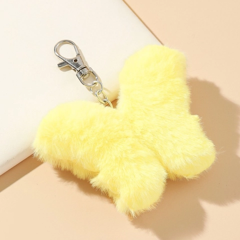 Portachiavi A Farfalla In Peluche Ecopelliccia Lega Morbido Ciondolo Per Borsa Auto Decorazione Moda Donna