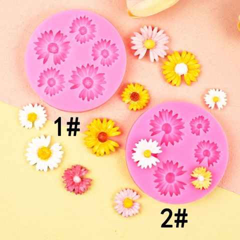 Stampo Silicone Margherita Mini Rotondo Per Fondant Fai Da Te Argilla Resina Gioielli Decorazione Cover Cellulare
