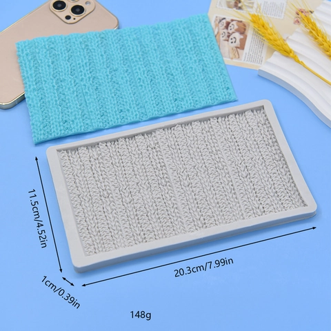 Knitted Sweater Texture Silicone Mold For DIY Baking Fondant Chocolate Polymer Clay Cake Decoration
