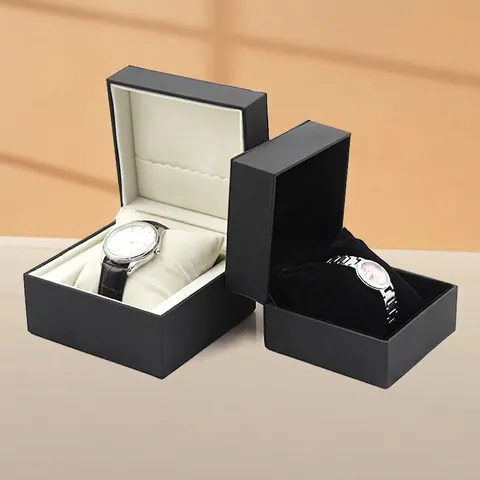 Luxury PU Leather Watch Box High-End Flip Watch Display Case With Soft Cushion Watch Storage Box For Men Women Gift Packaging Case