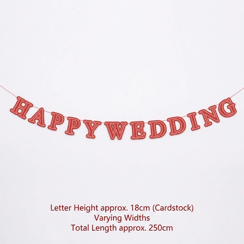 Wedding Banner Decoration Cardstock Paper Xi Double Happiness Happy Wedding Backdrop Garland Bunting Party Photo Props