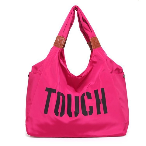 Mujer Gran Capacidad Bolso Tote de Nylon Casual Estampado de Letras Bolso de Hombro Ligero Bolso de Compras Diario