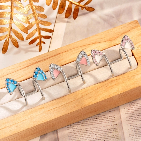 Kattenoor Oormanchet Titanium Staal Zirkoon Emaille Geen Piercing Clip Op Oorbellen Voor Vrouwen Sieraden