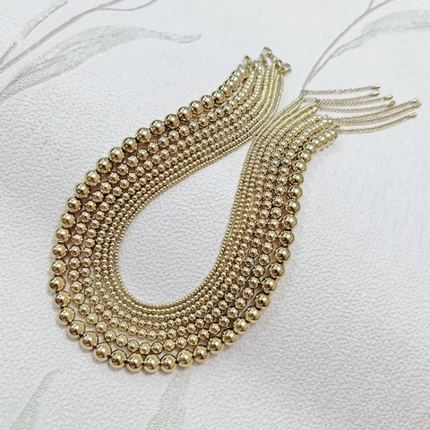 Round Ball Chain Necklace Stainless Steel 18K Gold Plated Waterproof Minimalist Fashion Jewelry For Women