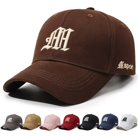 Vintage Cotton Baseball Cap With Gothic Letter Embroidery Adjustable Sun Protection Outdoor Casual Hat For Men Women