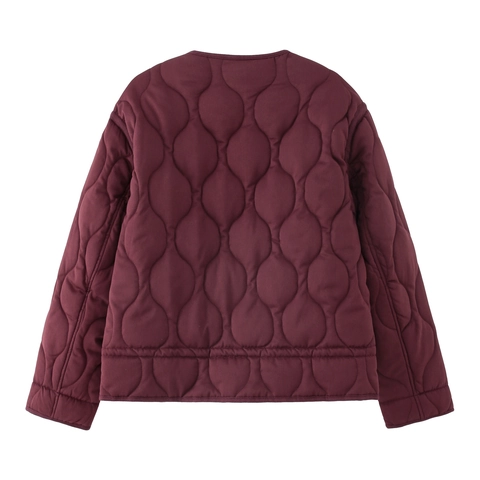 Women's Casual Onion Quilted Jacket Lightweight Round Neck Puffer Coat Warm Zip Up Outwear With Buttons Pocket Regular Fit