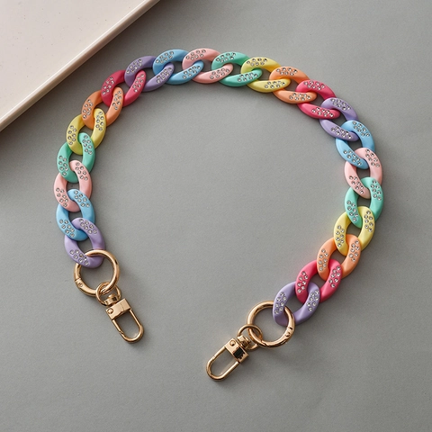 Bag Strap Chain Chunky Acrylic Resin Matte Frosted Replacement Handbag Handle Fashion Accessory