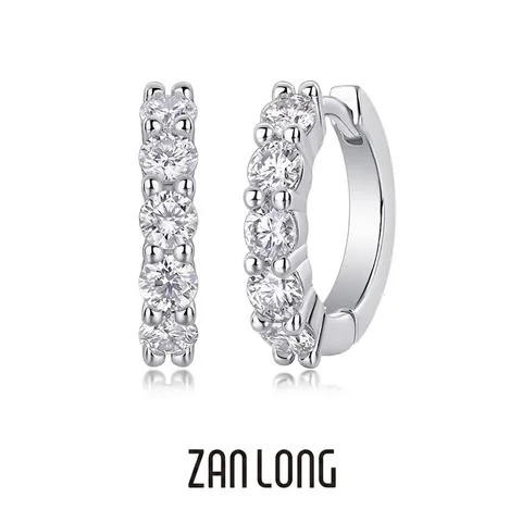 925 Sterlingsilber Moissanit Hoop Ohrringe Für Damen Luxus Pave-Fassung Rundschliff Moissanit Schmuck Geschenk Für Hochzeit Dating