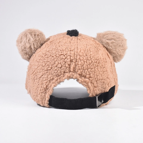 Gorra de Béisbol de Forro Polar de Cachorro de Dibujos Animados para Niños con Orejas 3D Otoño Invierno Cálido Gorra de Felpa con Visera para Niños Niñas Sombrero de Fotografía Dulce