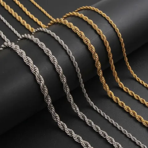 Collana A Catena In Acciaio Inossidabile Placcata Sottovuoto Hip Hop Catene A Maglie Per Uomo Donna Gioielli Lucidati