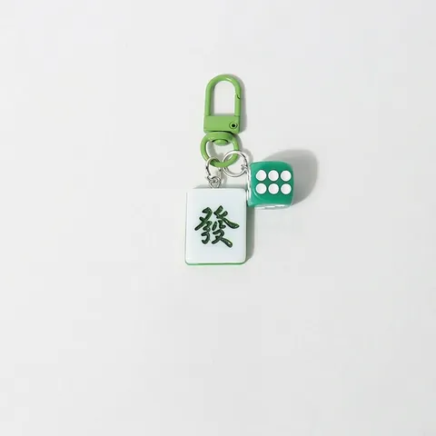 Mahjong Tile Keychain With Dice Resin Plastic Pendant Bag Charm For Car Backpack Creative Chinese Style Ornament