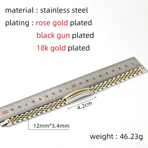 Pulsera De Eslabones Hombre Chapado En Oro 18K Acero Inoxidable Estilo Cadena De Reloj Jubilee Cierre Plegable Joyería