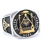 Anillo Sigillo Massonico In Acciaio Inossidabile Da Uomo Gioielli Retro Vintage Punk Lucidato