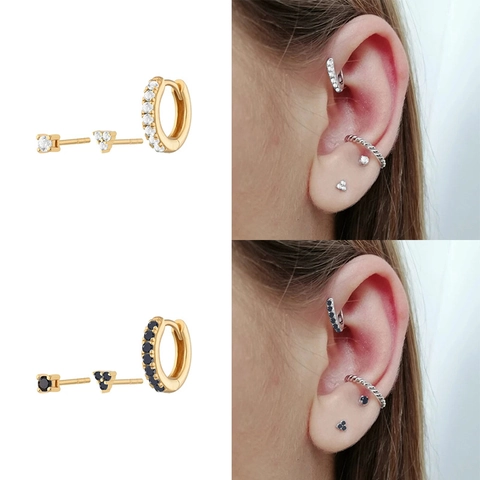 925 Sterling Silver Earrings Cubic Zirconia Jewelry Hoops And Multi Shape Studs Dainty Minimalist Sparkle For Women