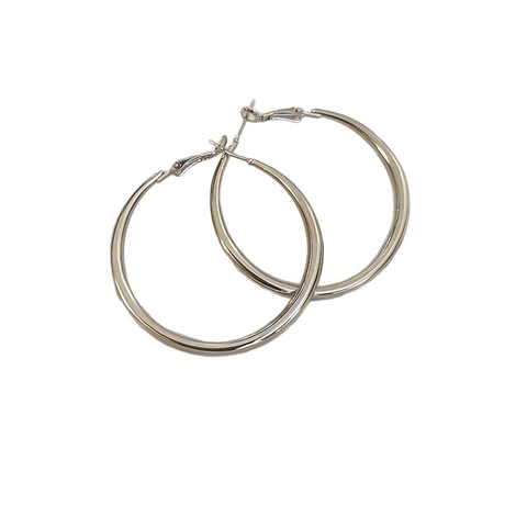 Twisted Round Hoop Ohrringe Mit Silver Earring Post Kupfer Minimalistischer Geometrischer Kreis Schmuck Für Frauen