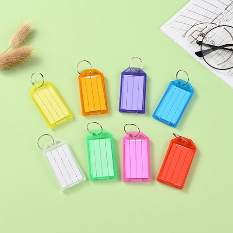 Etiquetas De Llaves De Plástico De Colores Identificador De Etiquetas Escribibles Con Anillo De Metal Etiquetas De Equipaje