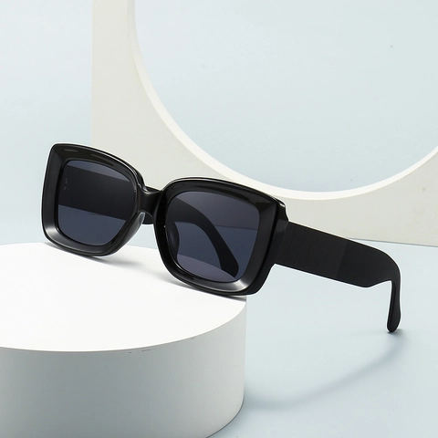 Vintage Quadratischer Großer Rahmen Sonnenbrille Für Damen PC Material Verlaufsgläser UV400 Sonnenschutz Für Street Style Urlaub