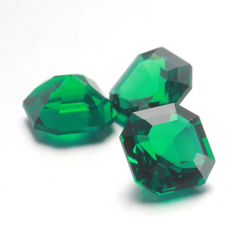 Esmeralda De Zambia Sintética Piedra Preciosa Suelta Corte Octogonal Hidrotérmico Verde Facetado Suministros Joyería