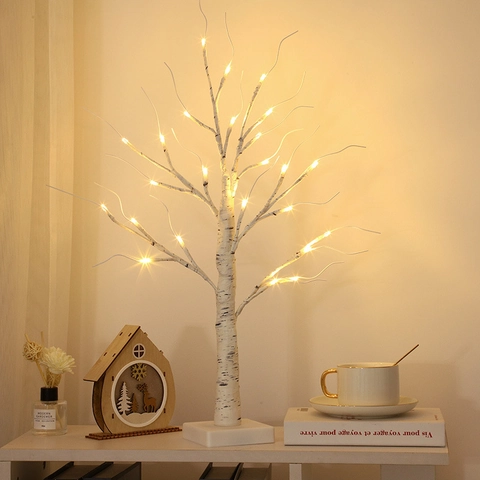 Albero Di Betulla Bianca Artificiale LED Luce Rami Regolabili Decorazione Da Tavolo Per Natale San Valentino Matrimonio Casa