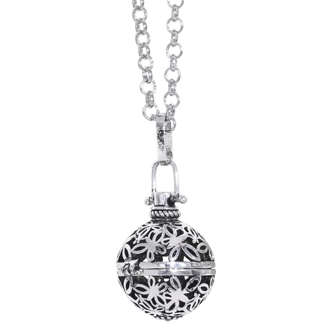 Collana Pendente Sfera In Rame Traforato Vintage Medaglione Apribile Diffusore Aromi Catena Lunga Gioielli Moda Donna