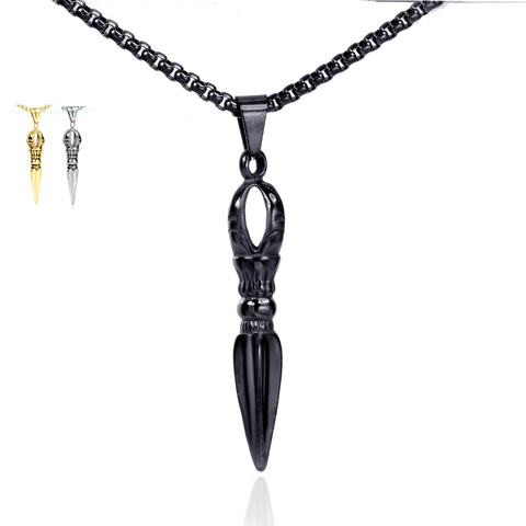 Collar Con Colgante De Vajra De Acero Inoxidable Budista Religioso Daga De La Suerte Joyería Punk Para Hombres