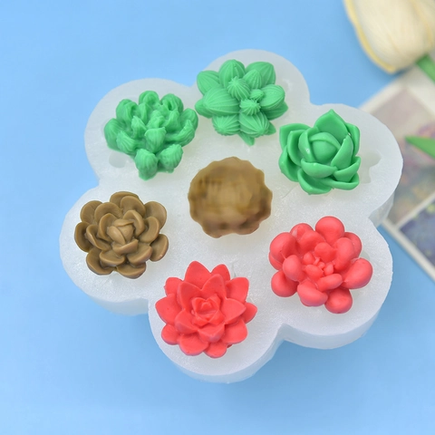 Sukkulenten Silikonform Mehrfachhöhle Für DIY Handgemachte Seife Kerze Fondant Harz Handwerk Flexibel Wiederverwendbar