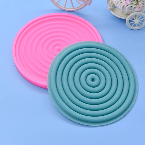 Round Silicone Trivets Heat Insulation Pads Non-Slip Ripple Texture For Kitchen Dining Table Pot Holder Flexible