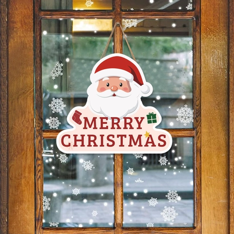 Targa Da Appendere Buon Natale Motivo Babbo Natale Legno Di Pioppo Decorazione Da Parete Per Porta Cartone Animato Festivo Con Corda Di Iuta