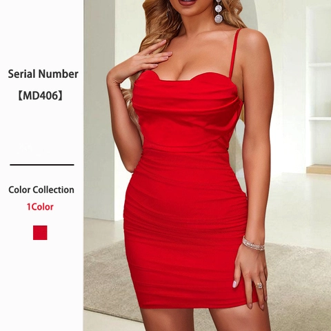 Vestido Mini De Tirantes Mesh Sexy Fruncido Ajustado Bodycon Sin Mangas Espalda Descubierta Vestido De Fiesta Para Mujer