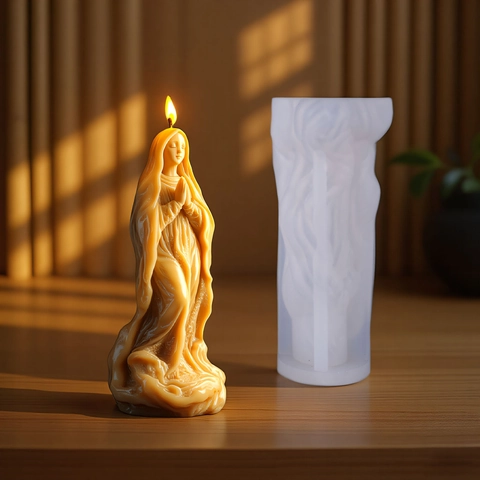 DIY 3D Religious Icon Silicone Mold For Scented Candle Making Jesus Virgin Mary Portrait Statue Resin Craft Soap Mold