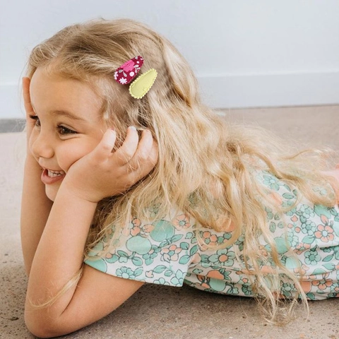 Kinder Mini Stoff Tropfen BB Haarklammern Handgefertigt Polyester Band Blumendruck Muster Pony Seitenklammern Für Kleinkinder Mädchen Haarschmuck