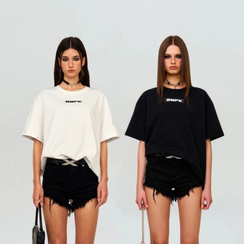 Cotton Short Sleeve T-Shirt For Women Oversized Round Neck Letter Graphic Print Loose Casual Streetwear Summer Top