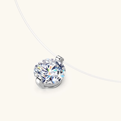 Collana Con Pendente a Goccia in Argento Sterling S925 Con Moissanite per Donna Colore D VVS1 Elegante Stile Celebrità Collana Solitario Taglio Rotondo