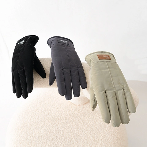 Men Winter Gloves Thermal Fleece Lined Windproof Waterproof Touchscreen Outdoor Cycling Riding Thick Warm Minimalist