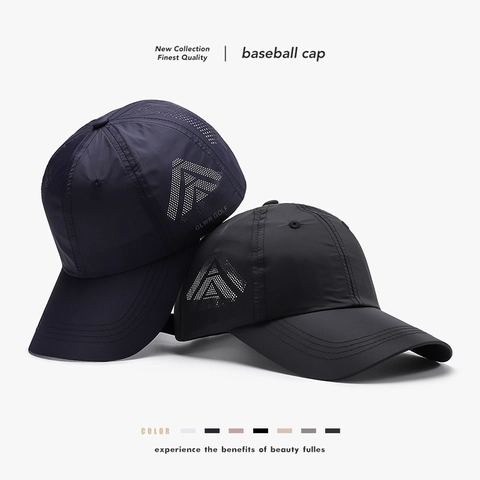 Polyester Quick Dry Baseball Cap Breathable Laser Cut Ventilation Golf Outdoor Sun Protection Adjustable Hat For Men Women