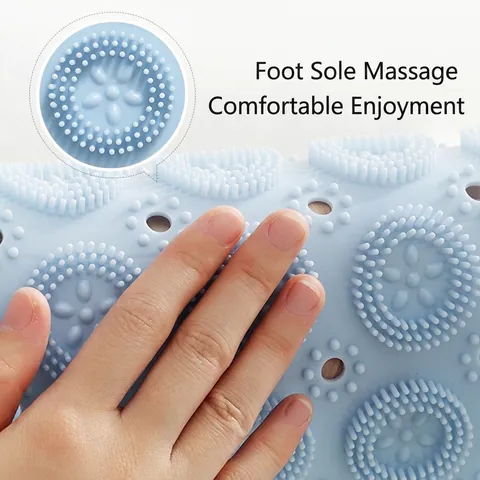 Round TPE Bathroom Anti Slip Mat With Suction Cups And Foot Massage Drainage Holes For Shower Room Bathtub